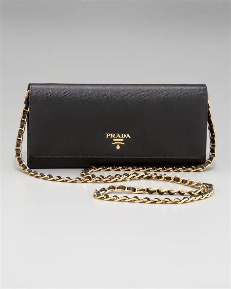 black cross body bag prada wallet on gold chain|prada leather crossbody bag.